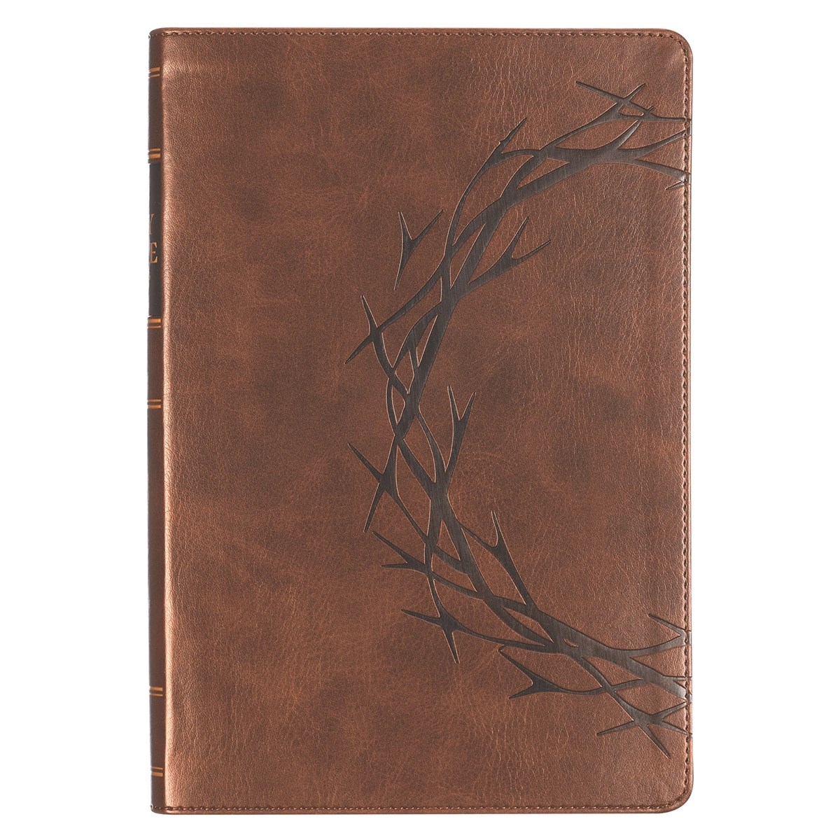480244 KJV Giant Print Bible Brown Crown of Thorns Amazing Grace Faux Leather Indexed Book