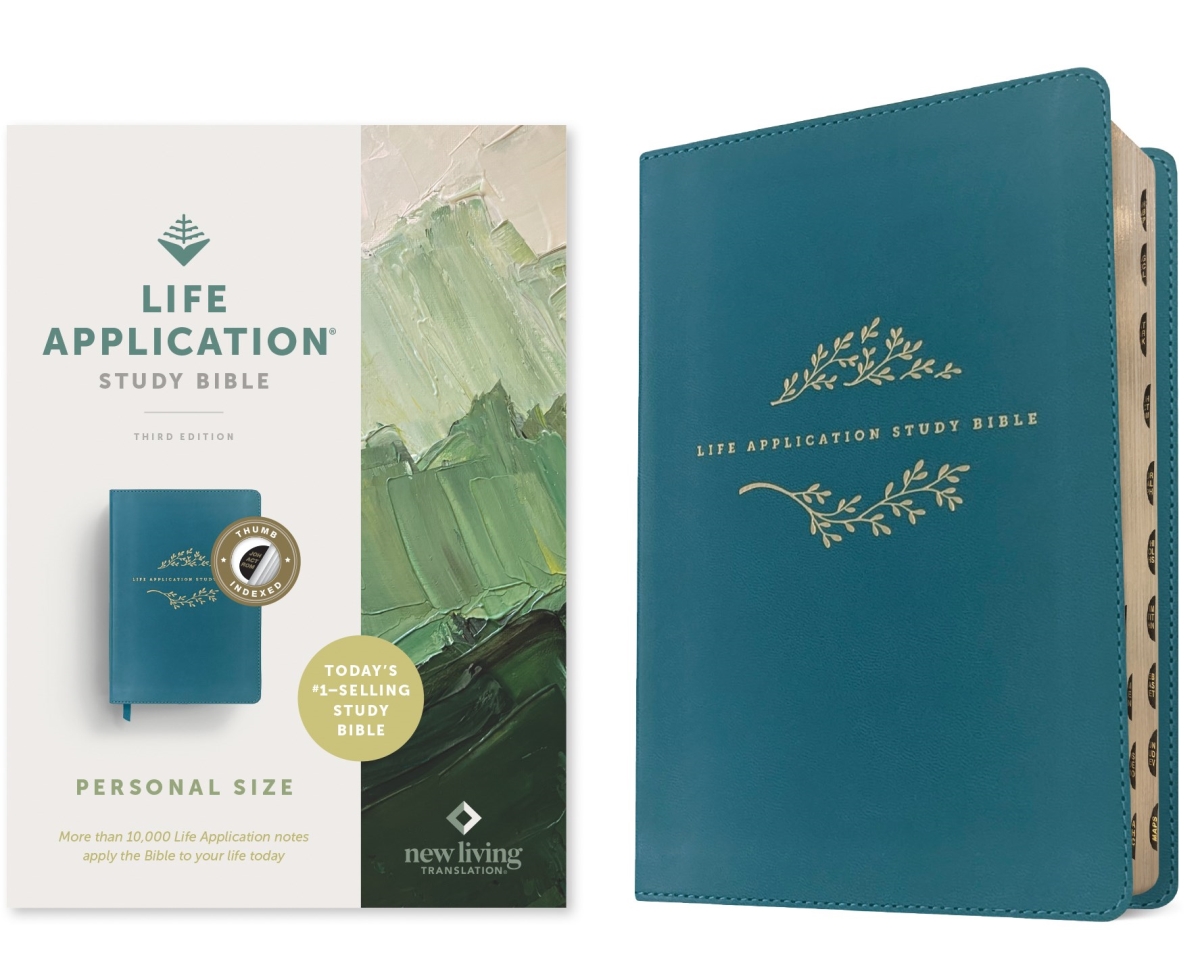 462556 NLT Life Application Study Bible & Personal Size - Third Edition - Teal Blue Leatherlike Indexed