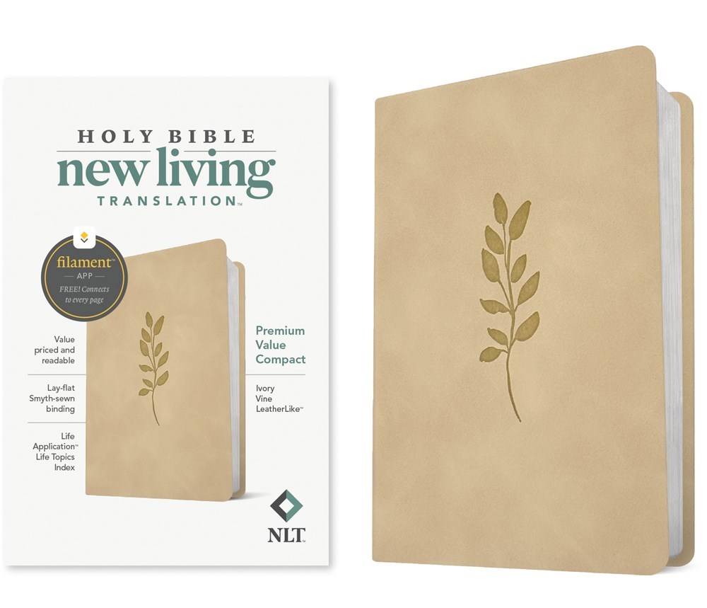 731093 NLT Premium Value Filament Enabled Compact Bible - Ivory Vine Leatherlike