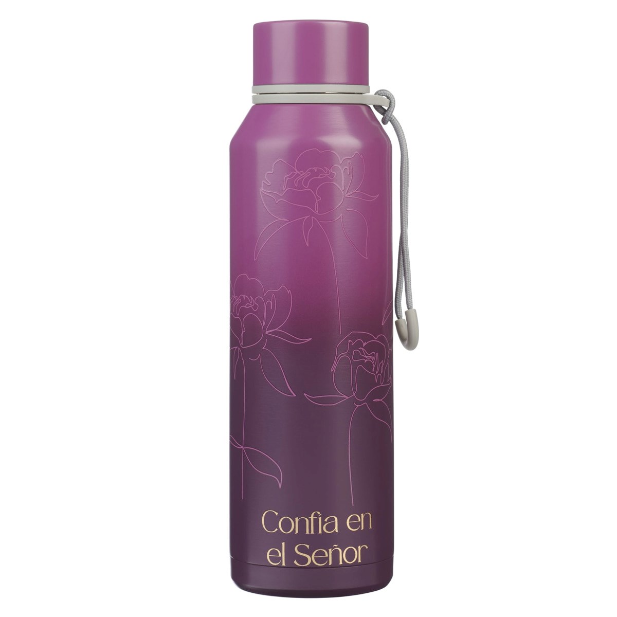 Picture of Christian Art Gifts 472275 Water Bottle - Stainless Steel - Trust in The Lord - Spanish - 24 oz