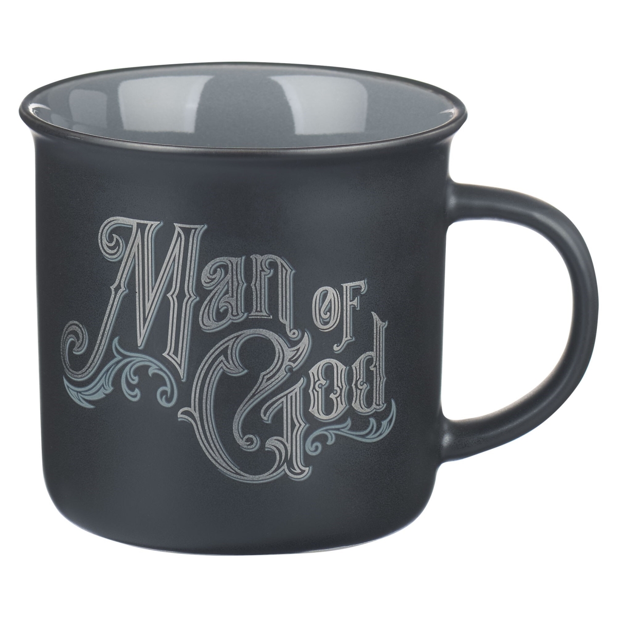 Picture of Christian Art Gifts 304808 Mug - Man of God - 1 Timothy 6-11 - Charcoal Gray