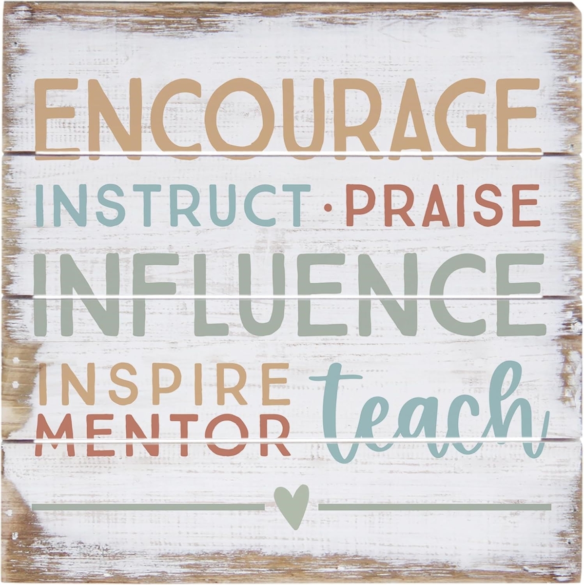 463074 6 x 6 in. Teacher Words Petite Pallet Decorative Sign