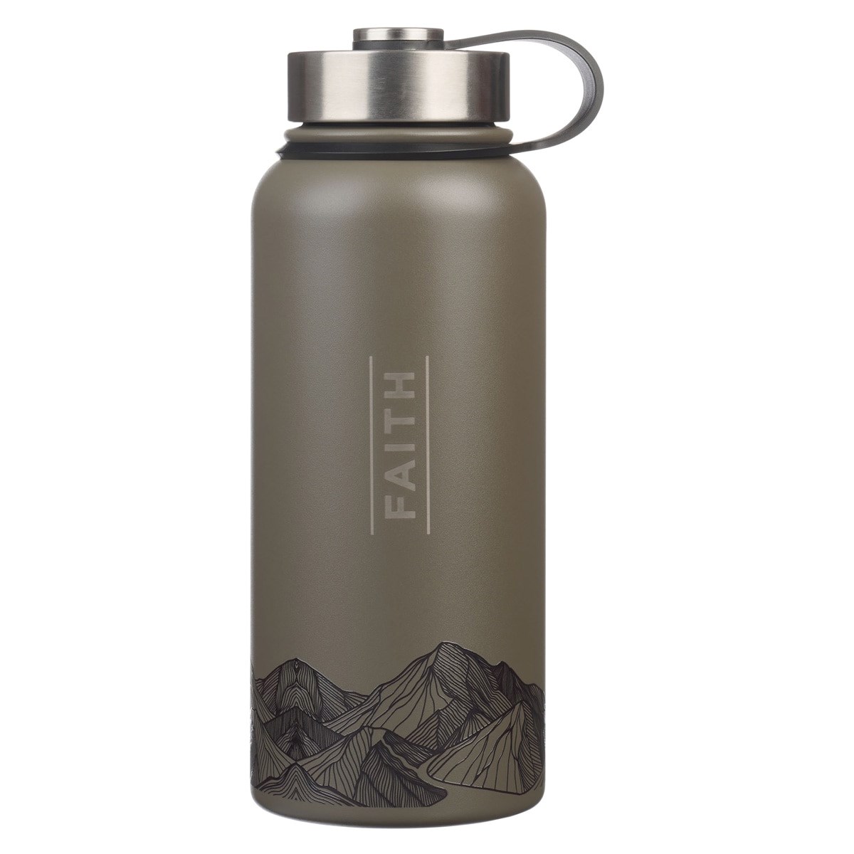 Picture of Christian Art Gifts 472278 Water Bottle - Stainless Steel - Faith Mountain - 32 oz