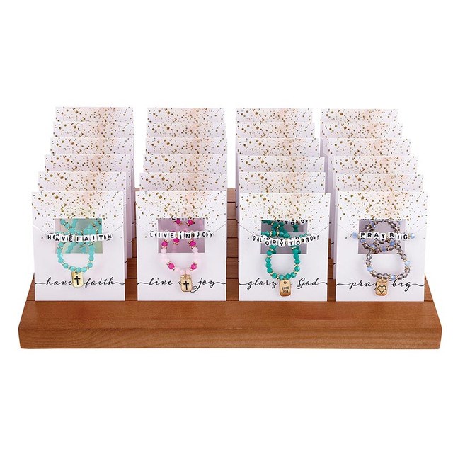 630651 Word Beaded with Tag Filled Display Bracelet - 4 Assortment - 24 Piece
