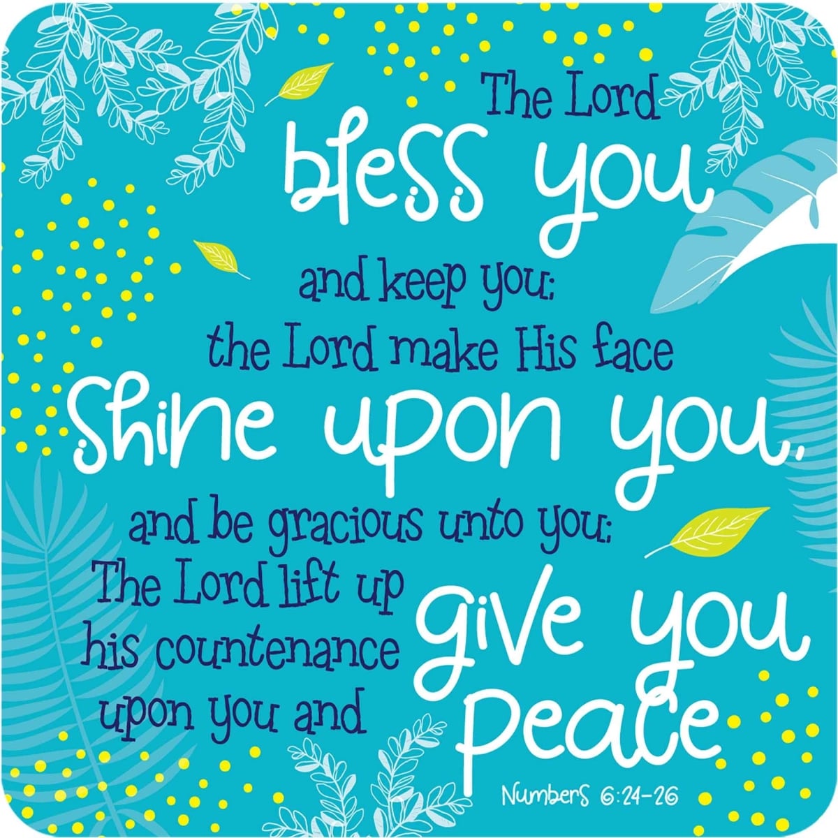 571329 Coaster - Bless You - Teal - Pack of 6