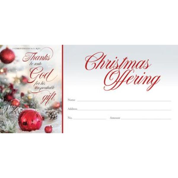 47251X Offering Envelope - Thanks Be Unto God for His Unspeakable Gift - Pack of 100