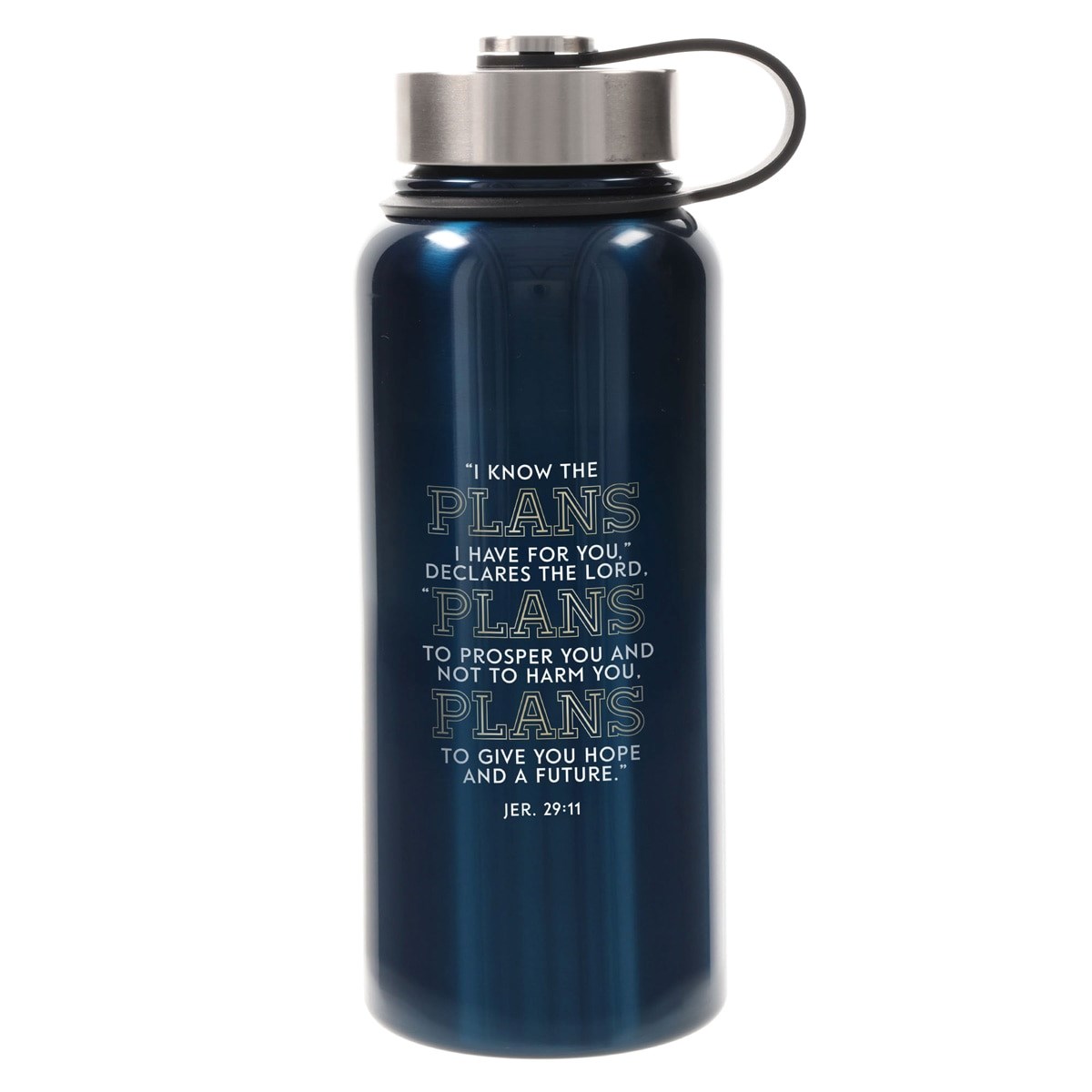 Picture of Christian Art Gifts 472277 Water Bottle - Stainless Steel - Plans - Modern Blue