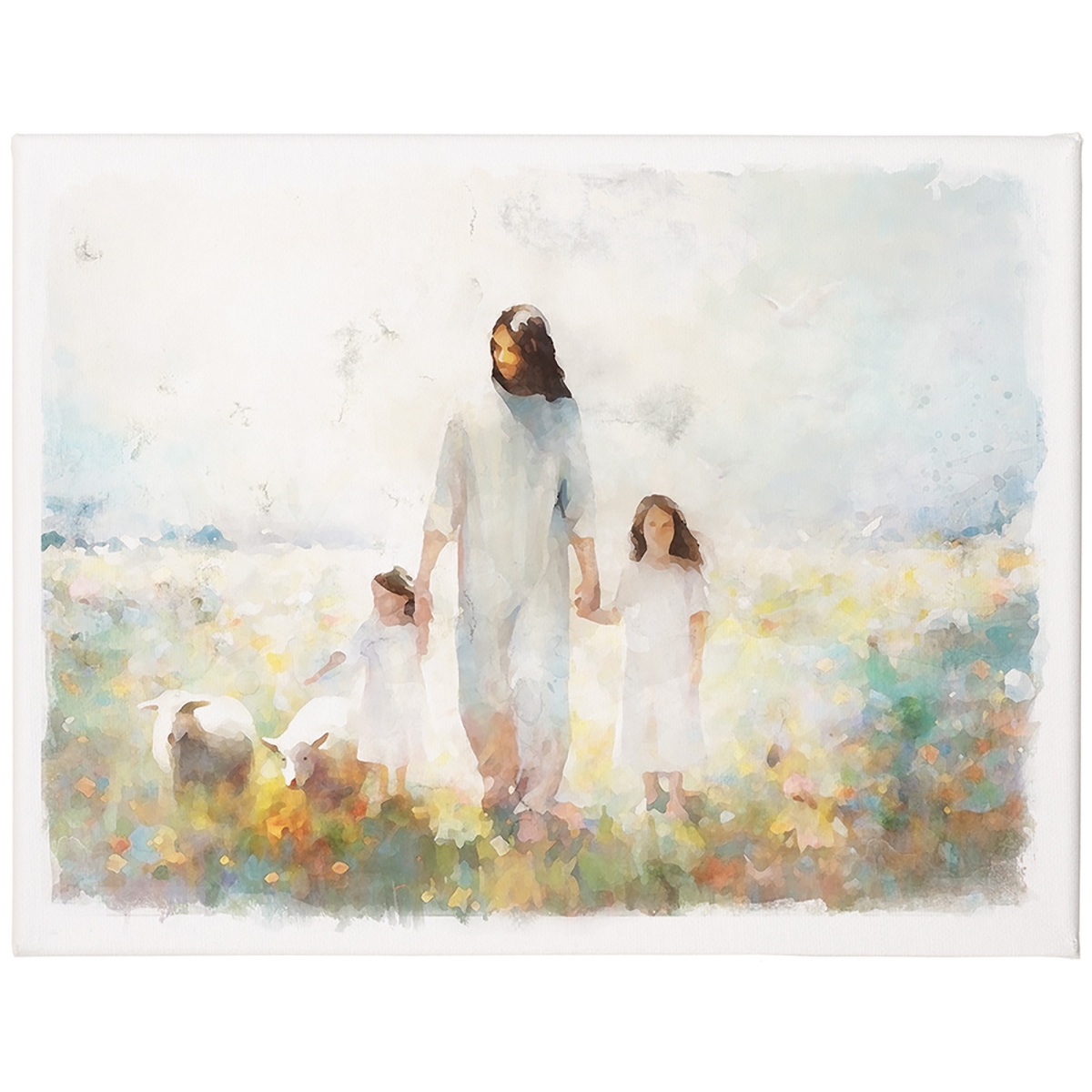 470526 12 x 9 in. Jesus Children Art Wrapped Canvas