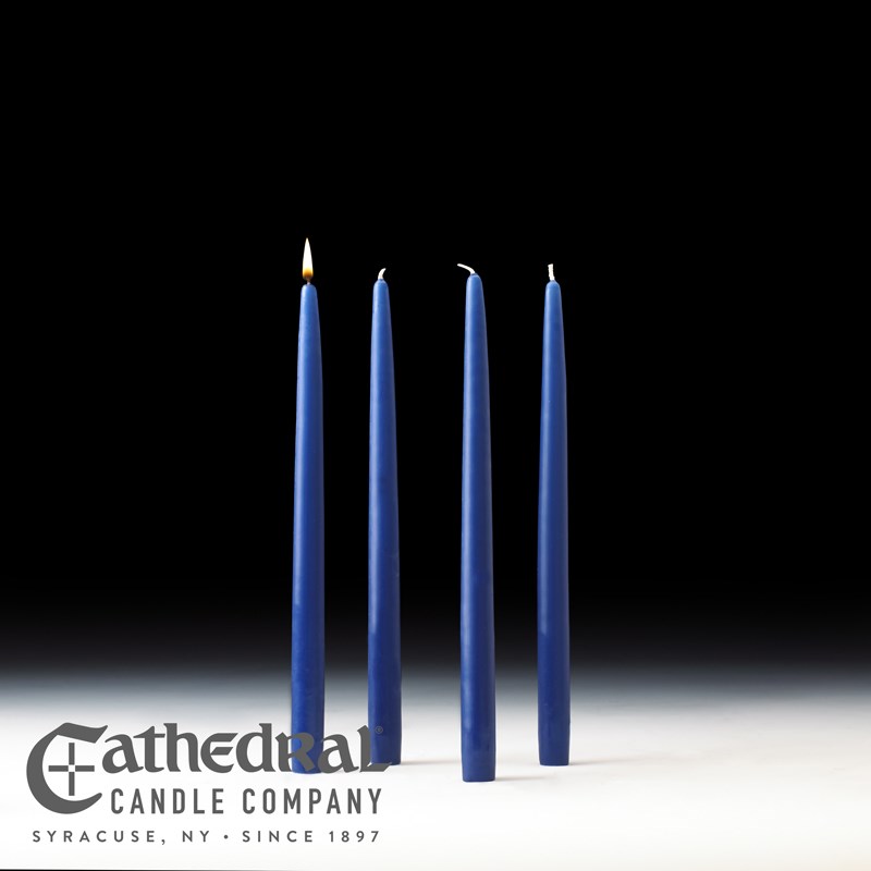 371257 Advent Tapers - 4 Blue - 12 in. - Pack of 4