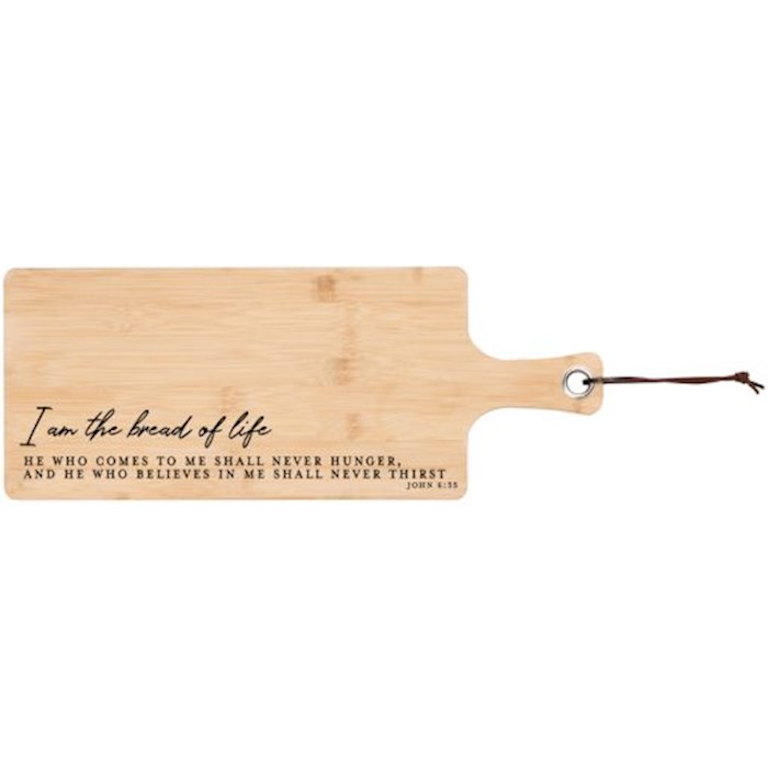 Picture of Carson Home Accents 453684 19.25 x 7.5 in. I Am The Bread of Life Bamboo Serving Board