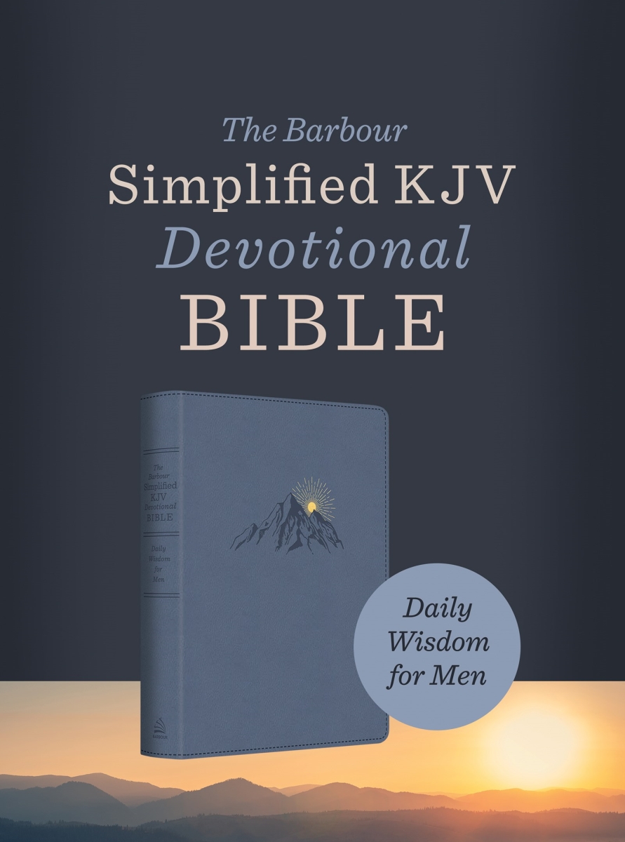 Barbour Publishing 389417 KJV Simplified Bible Daily Wisdom Devotional for Men - Blue DiCarta Imitation Leather