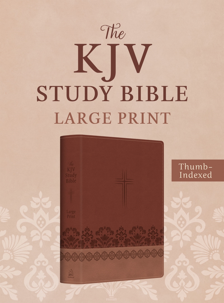 Barbour Publishing 377717 KJV Study Bible & Large Print - Rose & Chestnut Cross DiCarta Indexed