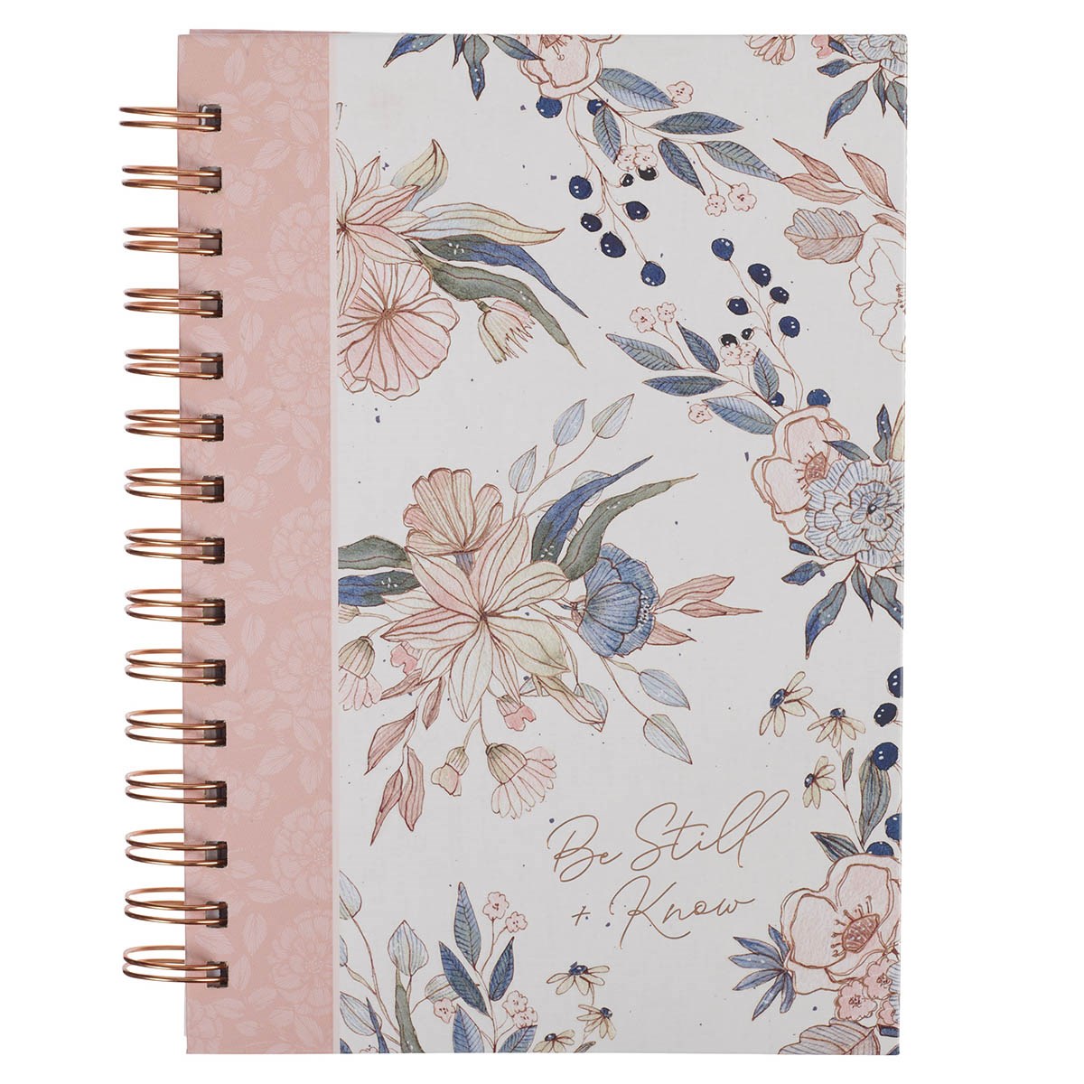 348542 Journal Wirebound - Be Still Ps. 46-10 Book - Pink & Blue Floral