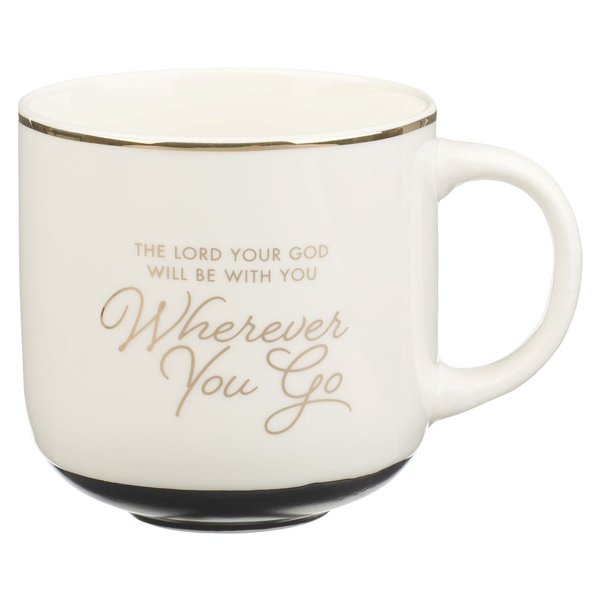 Picture of Christian Art Gifts 368463 Ceramic Mug - Wherever You Go Josh. 1-9 - White & Black
