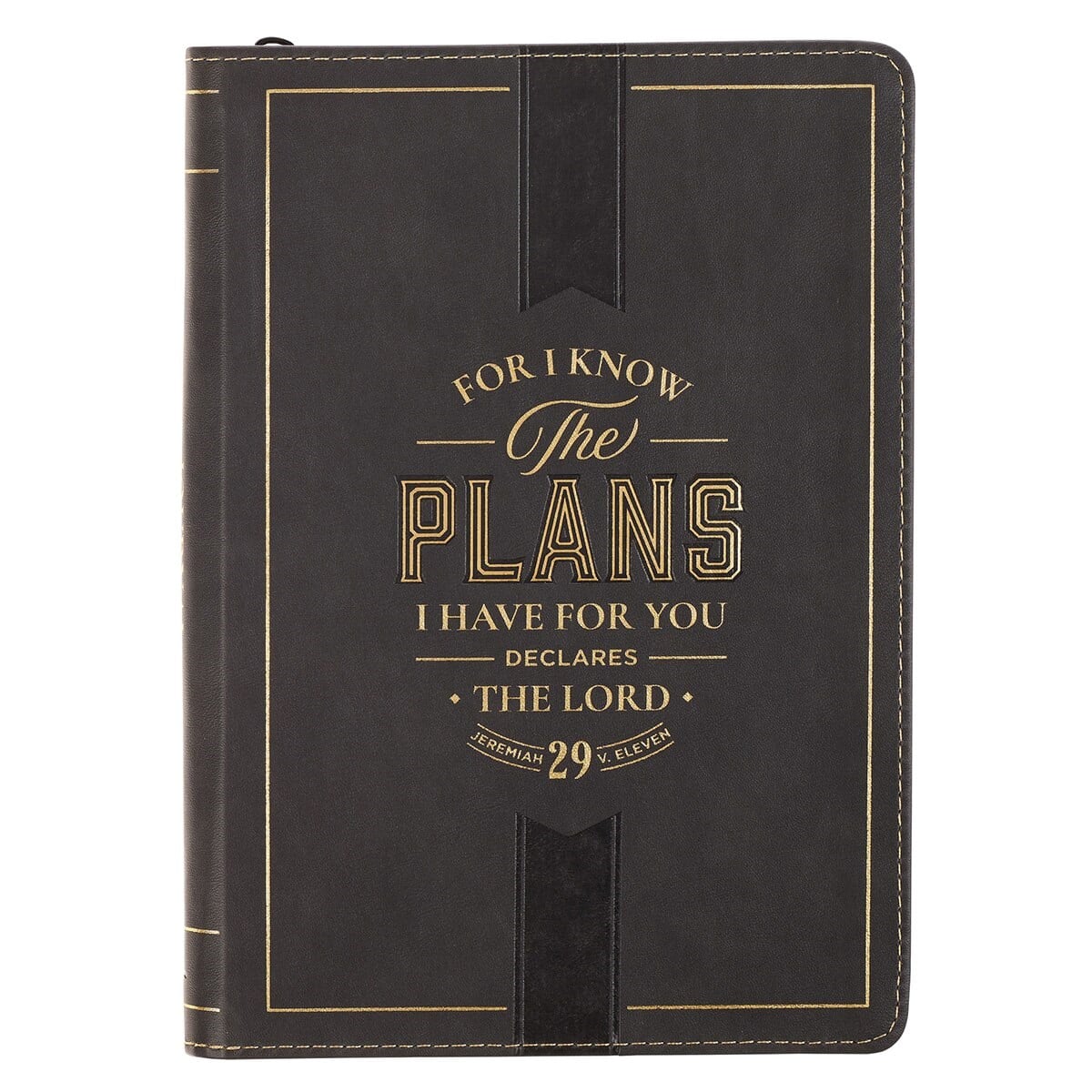 348526 Journal Classic with Zip - I Know the Plans Jer. 29-11 Book - Black