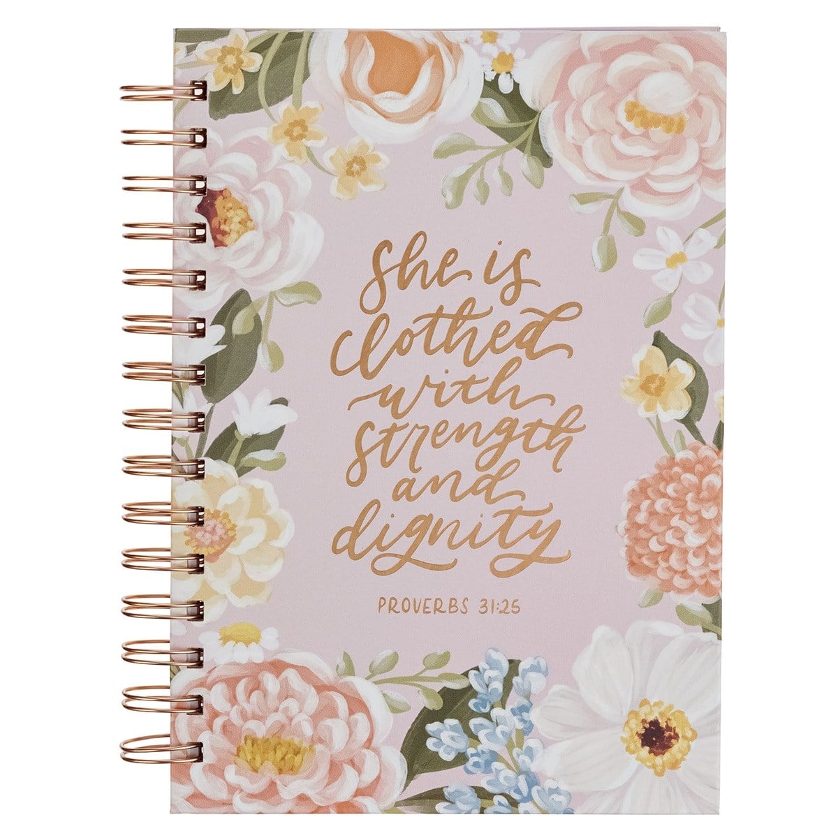 348543 Journal Wirebound - Strength & Dignity Prov. 31-25 Book - Pink Floral