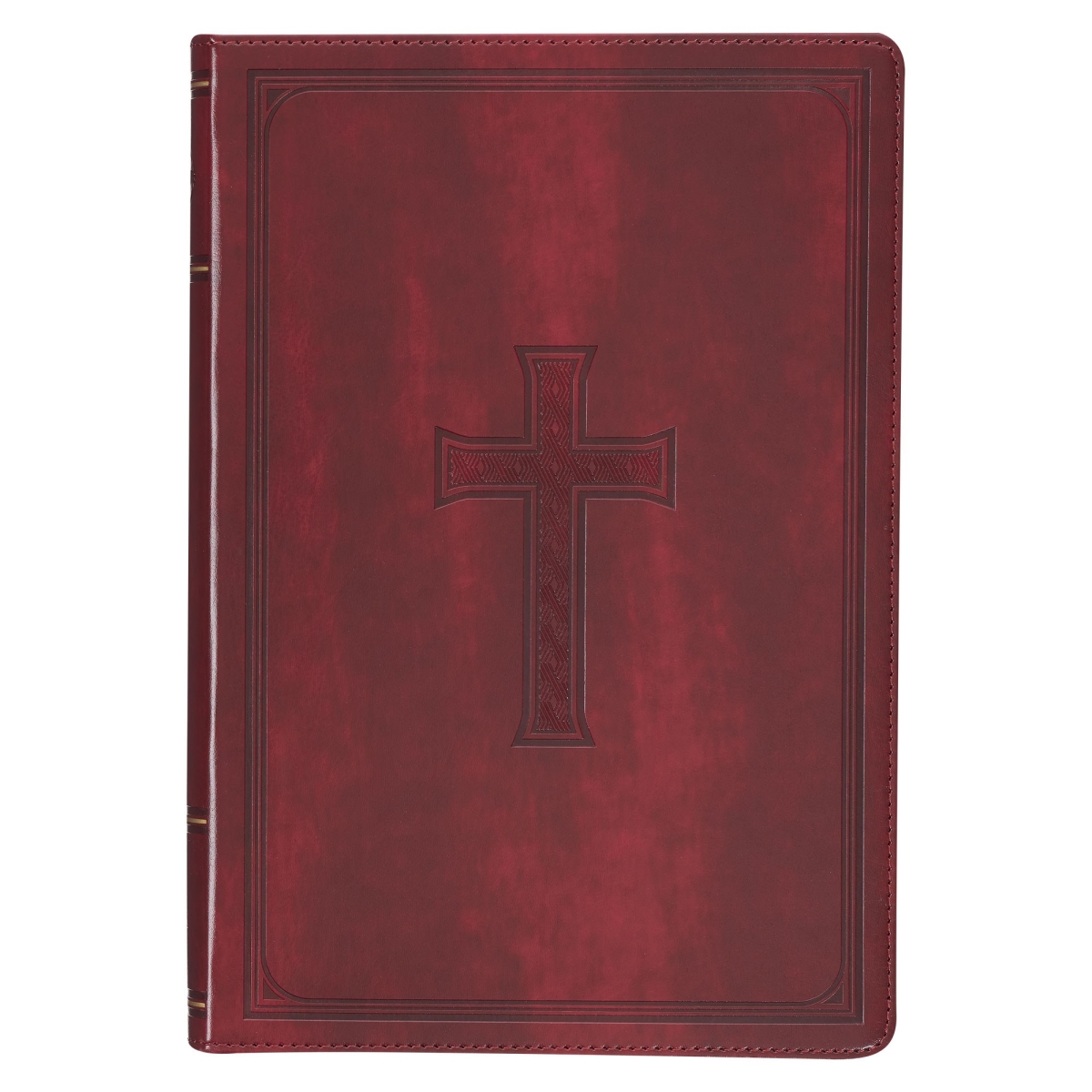 275667 KJV Large Print Thinline Bible - Burgundy Cross Faux Leather Indexed