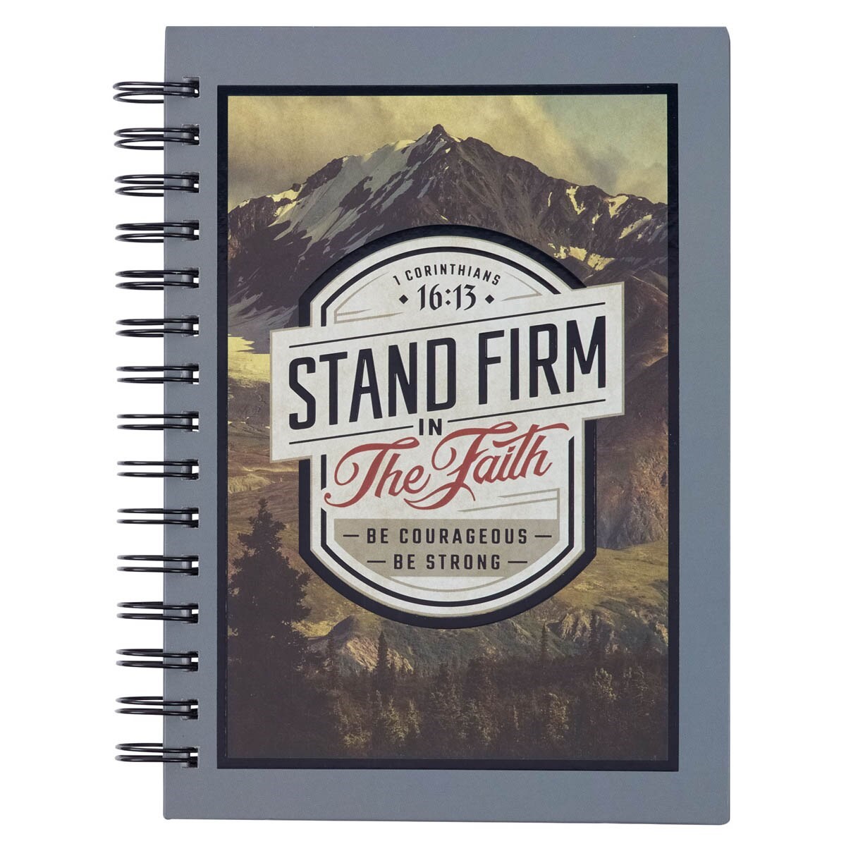 380979 Wirebound Stand Firm - Cor. 16-13 Journal - Gray