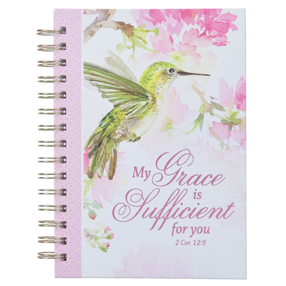 380983 Wirebound - My Grace - 2 Cor. 12-9 Journal - Pink