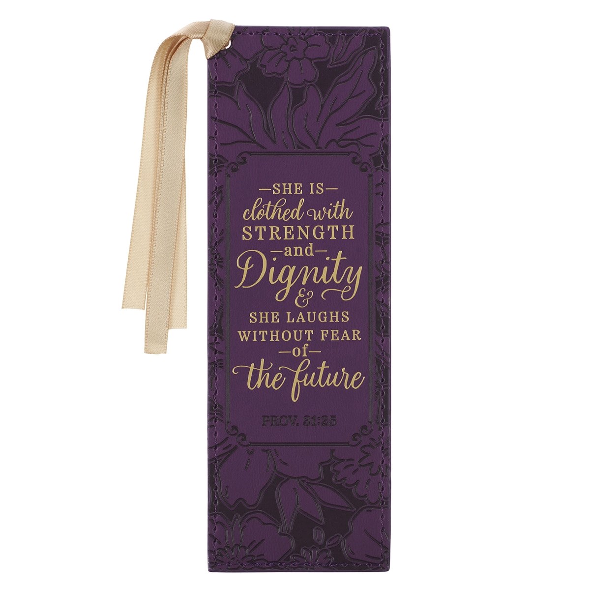 368421 Strength & Dignity Prov. 31-25 Faux Leather Bookmark - Purple