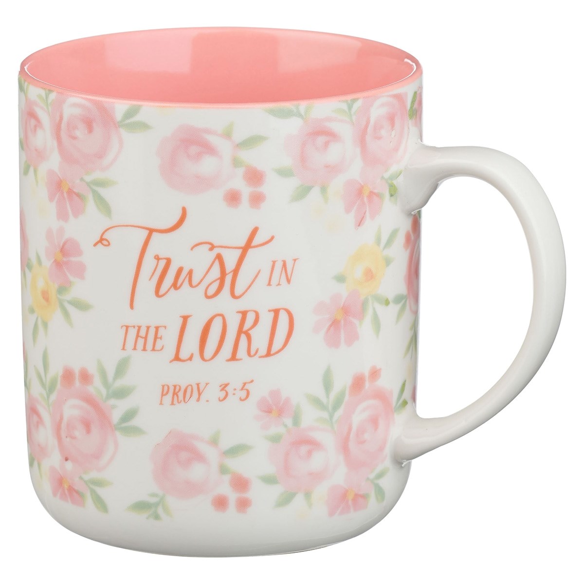 Picture of Christian Art Gifts 368469 Ceramic Mug - Trust in the Lord Prov. 3-5 - Pink Floral