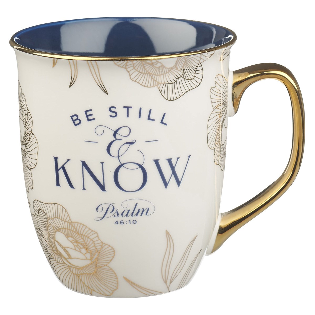Picture of Christian Art Gifts 368471 Ceramic Mug - Be Still Ps. 46-10 - Navy