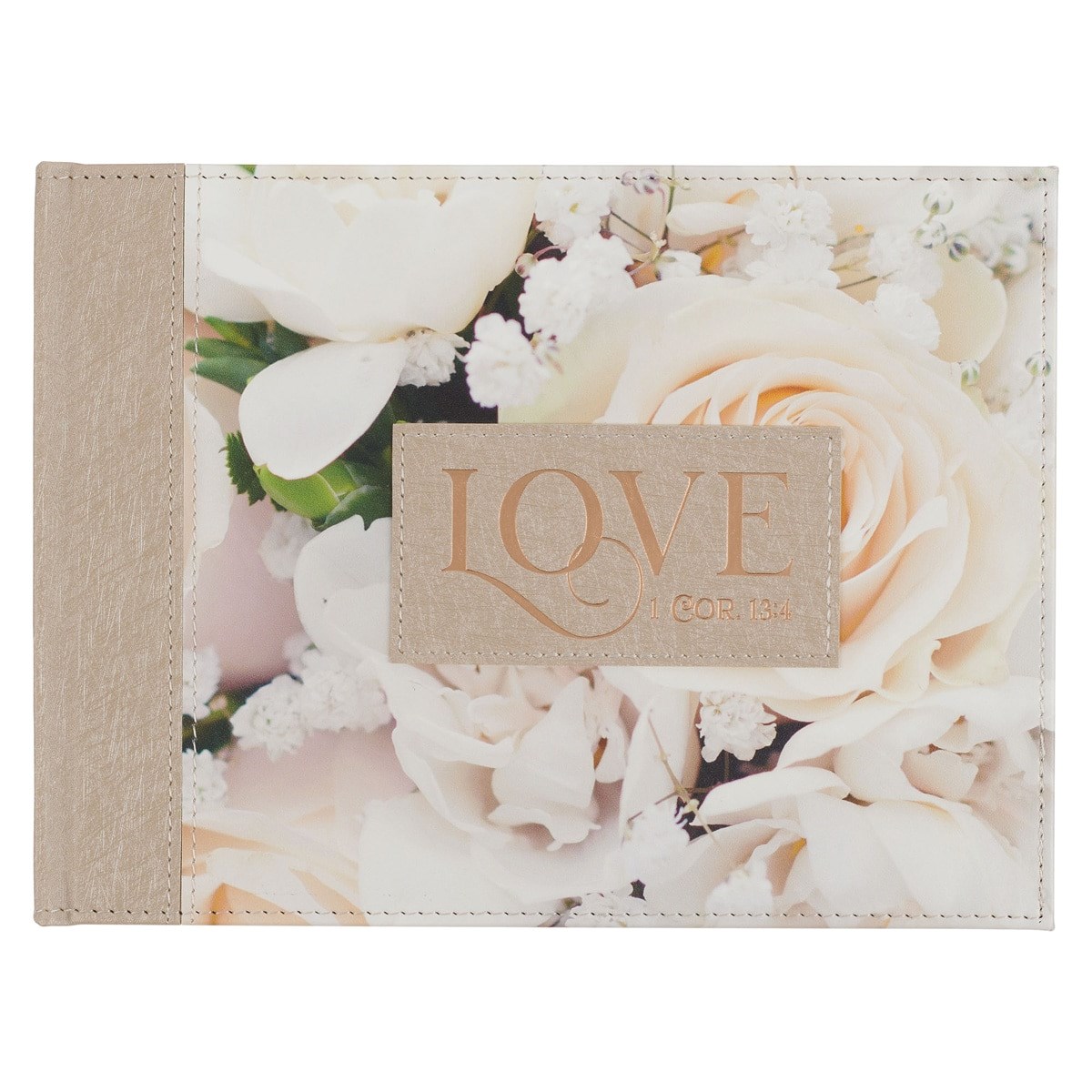 Picture of Christian Art Gifts 368598 Guest Book - Love Floral 1 Cor. 13-4