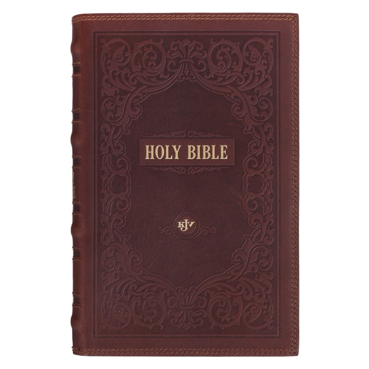 745767 KJV Giant Print Standard-Size Full-Grain Leather Bible - Dark Brown