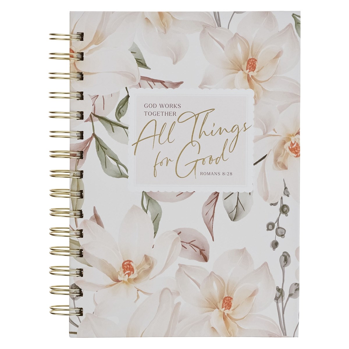 348548 Journal Wirebound - White Floral All Things for Good Rom. 8-27