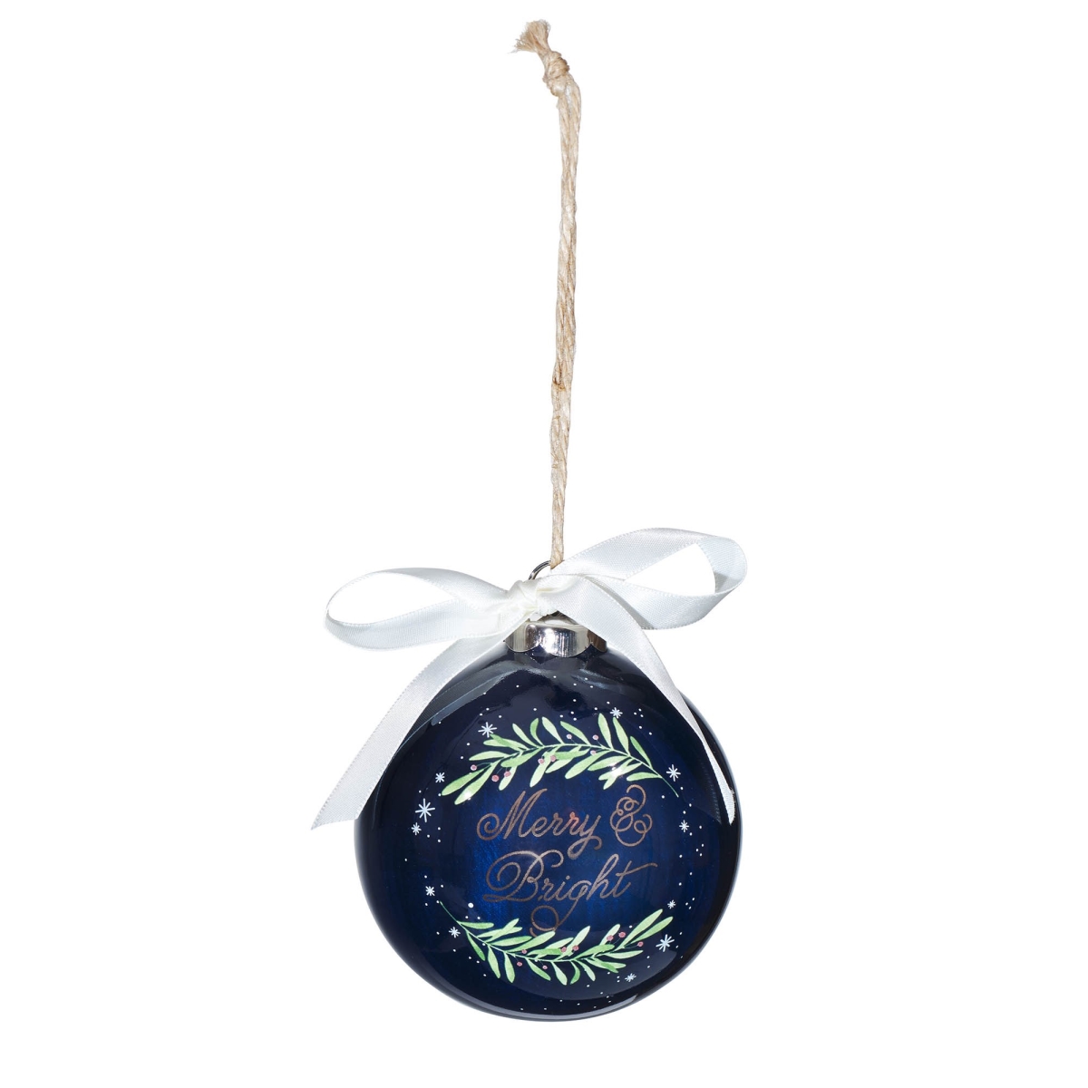 470636 Ornament - Merry & Bright - 3.1 Dia. Round