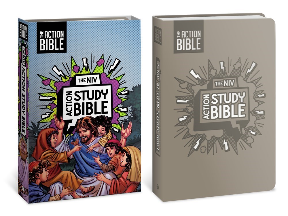 480494 NIV The Action Study Bible - Full Color - Gray Leathersoft