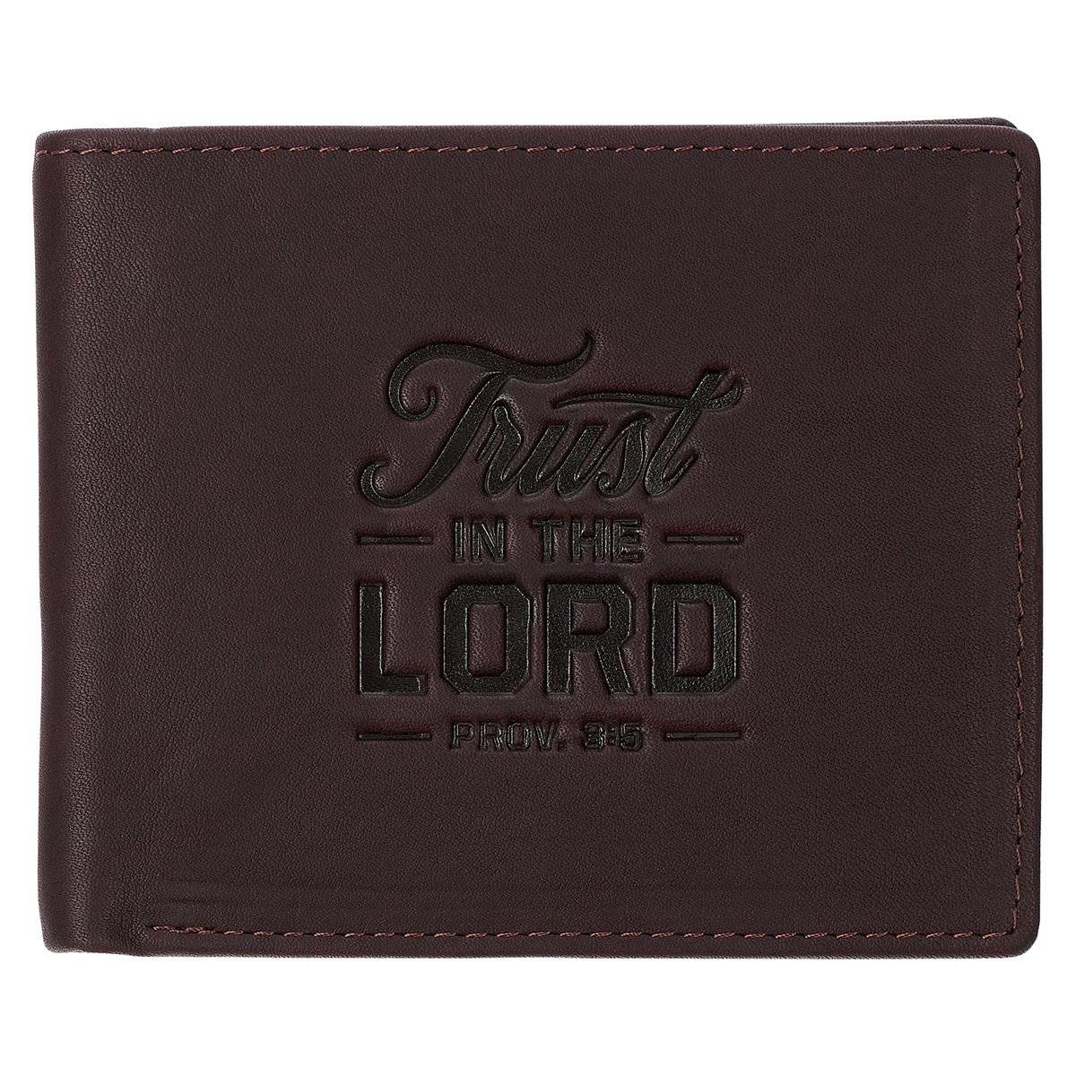 368359 Wallet - Leather - Trust in the Lord Prov. 3-5 - Brown
