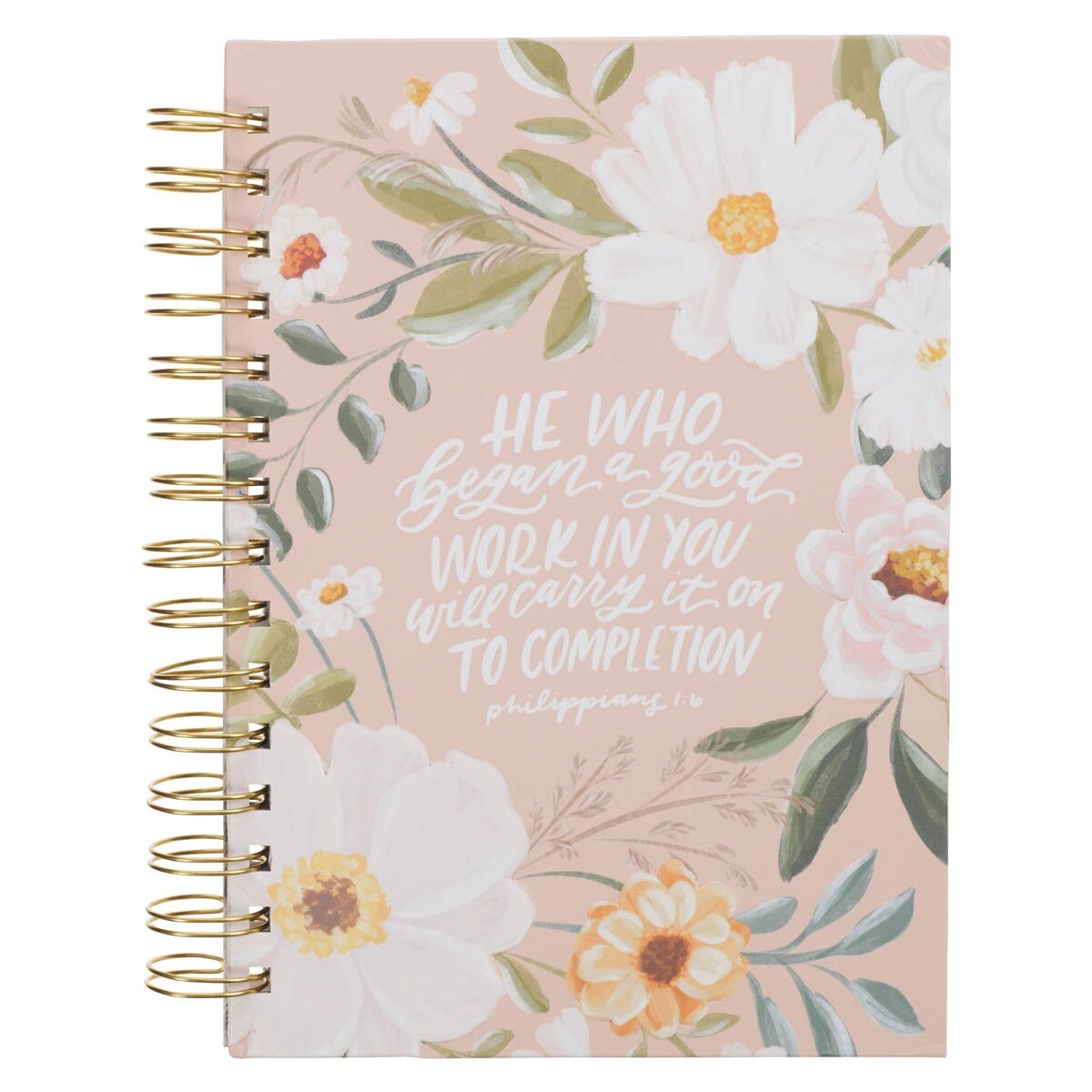 348536 Journal Wirebound - Good Work in You Phil. 1-6 Book - Beige Floral