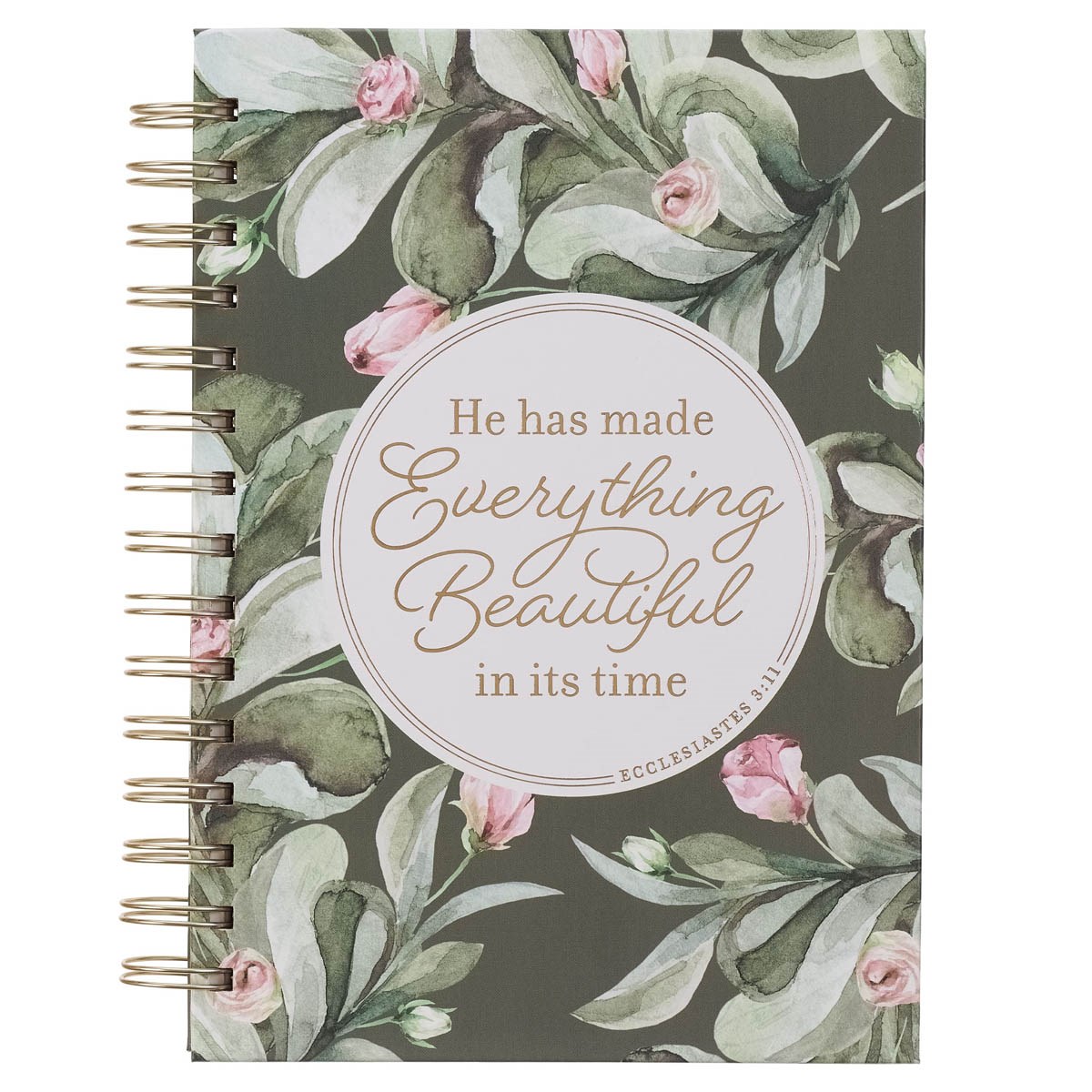 380314 Wire Bound Green Everything Beautiful Ecclesiastes 3-11 Journal Book