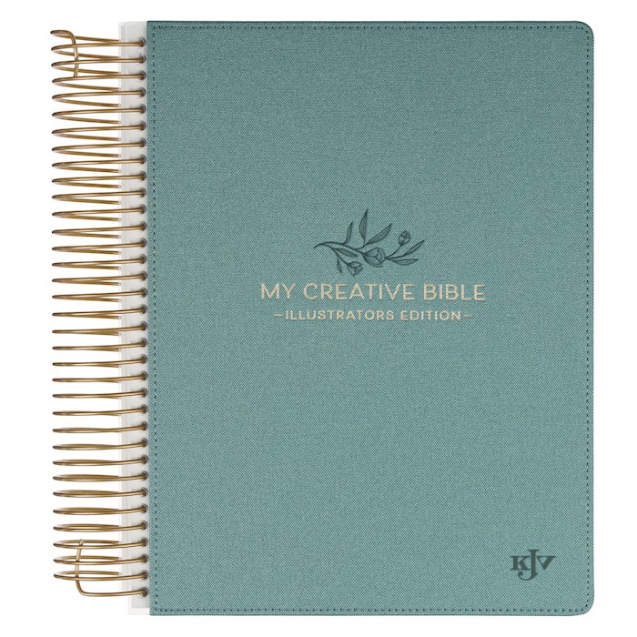 736304 Illustrators Edition Green Spiral-Bound Hardcover Linen KJV My Creative Bible