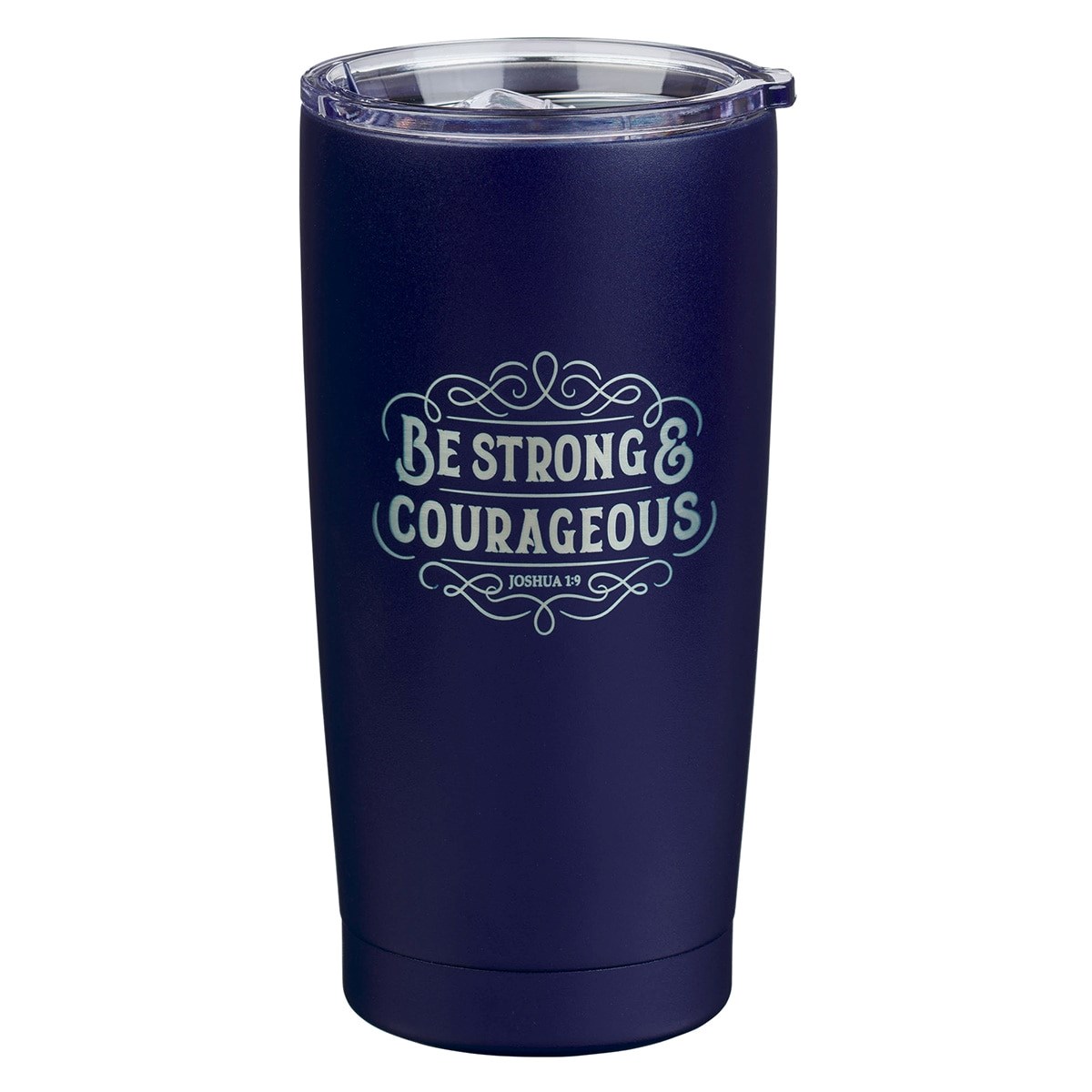 Picture of Christian Art Gifts 368500 Stainless Steel Tumbler - Be Strong Josh. 1-9 - Navy