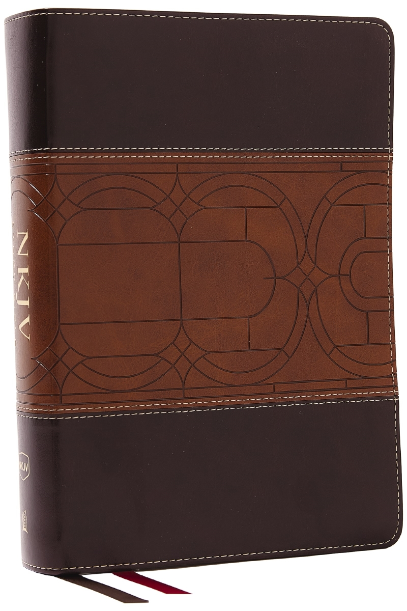 214929 NKJV Study Bible - Full-Color - Comfort Print - Brown Leathersoft Indexed