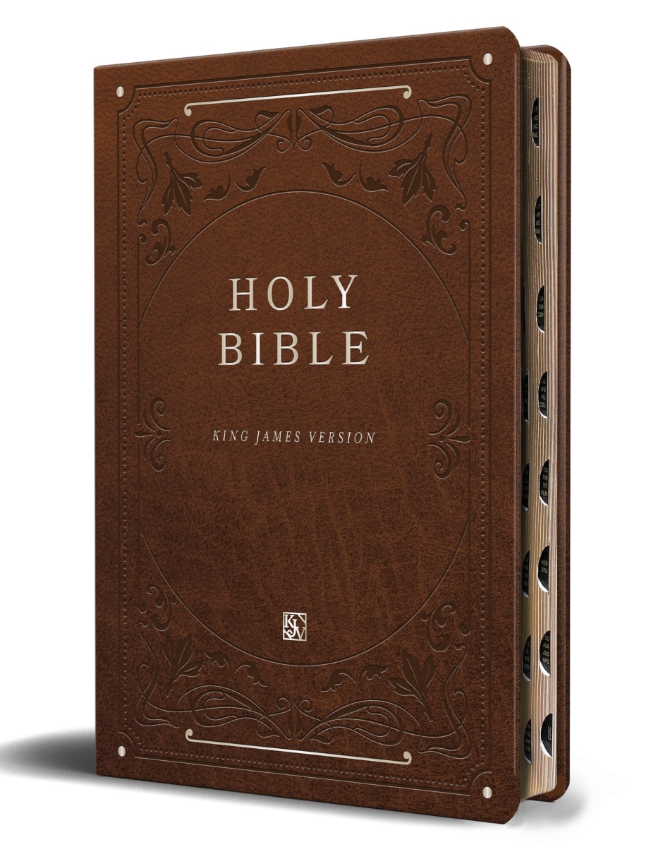 380046 KJV Giant Print Thinline Bible - Brown Imitation Leather Indexed