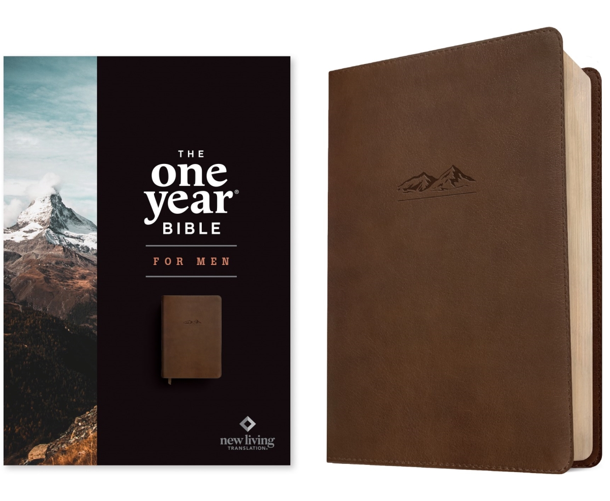 462560 NLT The One Year Bible for Men - Rustic Brown Mountain Leatherlike