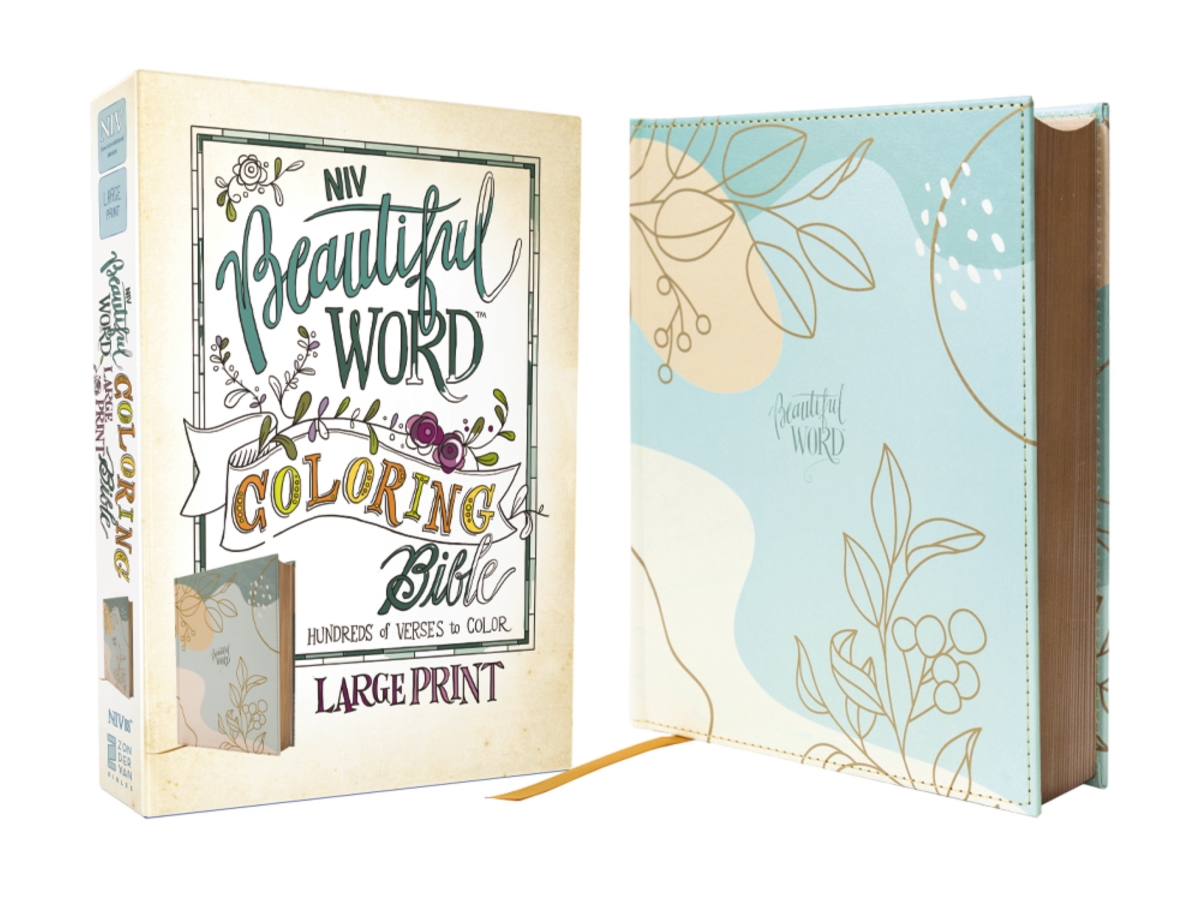 471661 NIV Beautiful Word Coloring Bible & Large Print - Teal Leathersoft Over Board