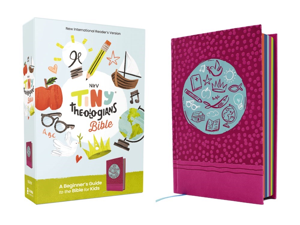 581112 NIrV Tiny Theologians Bible, Comfort Print Edition, Pink Leathersoft over Board
