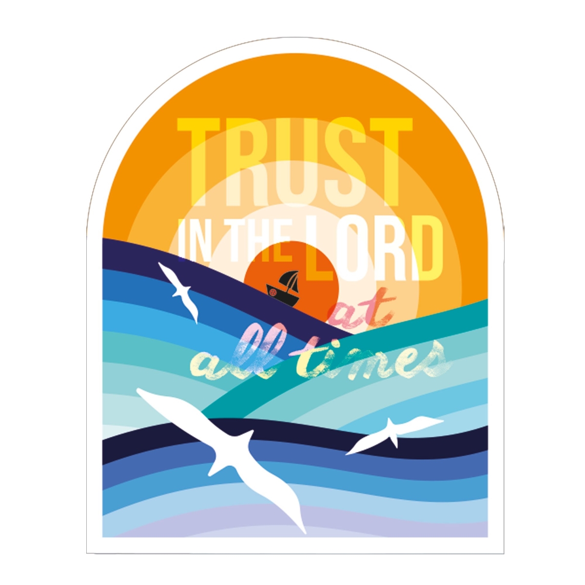 571564 Sticker - Trust in the Lord vinyl - 3 x 3 in. - Pack of 6