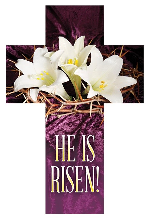 697130 Bookmark - Cross-Easter-He Is Risen 1 Cor 15-4 KJV - Pack of 25