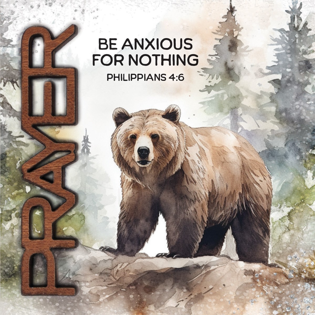 344803 Magnet - Crafted Remindables - Prayer - Be Anxious - 3.5 in. Square