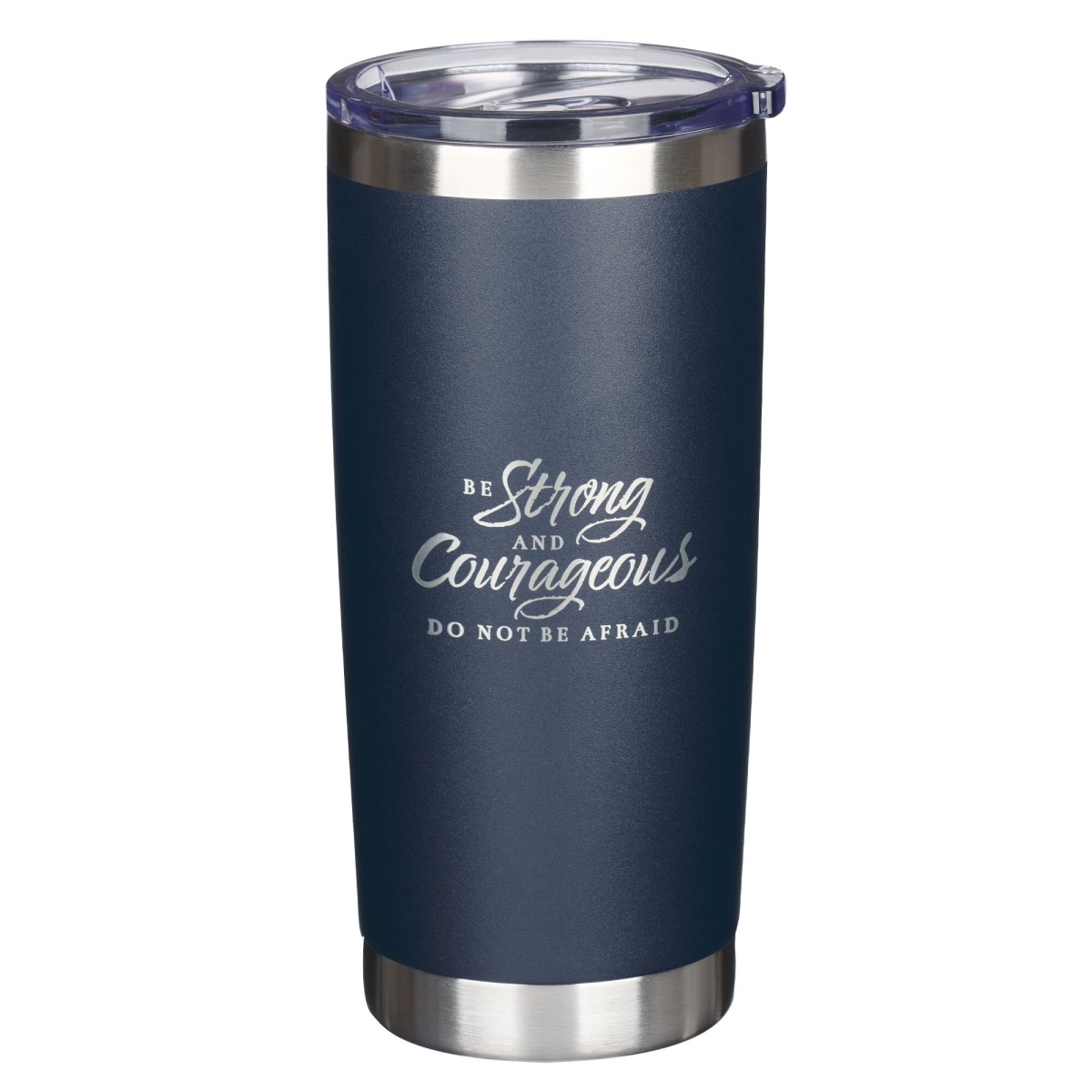 Picture of Christian Art Gifts 380921 Stainless Steel Tumbler - Blue - Be Strong & Courageous - Josh. 1-9