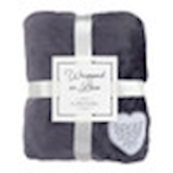 630636 He Will Cover You Psalm 91-4 Blanket - Gray