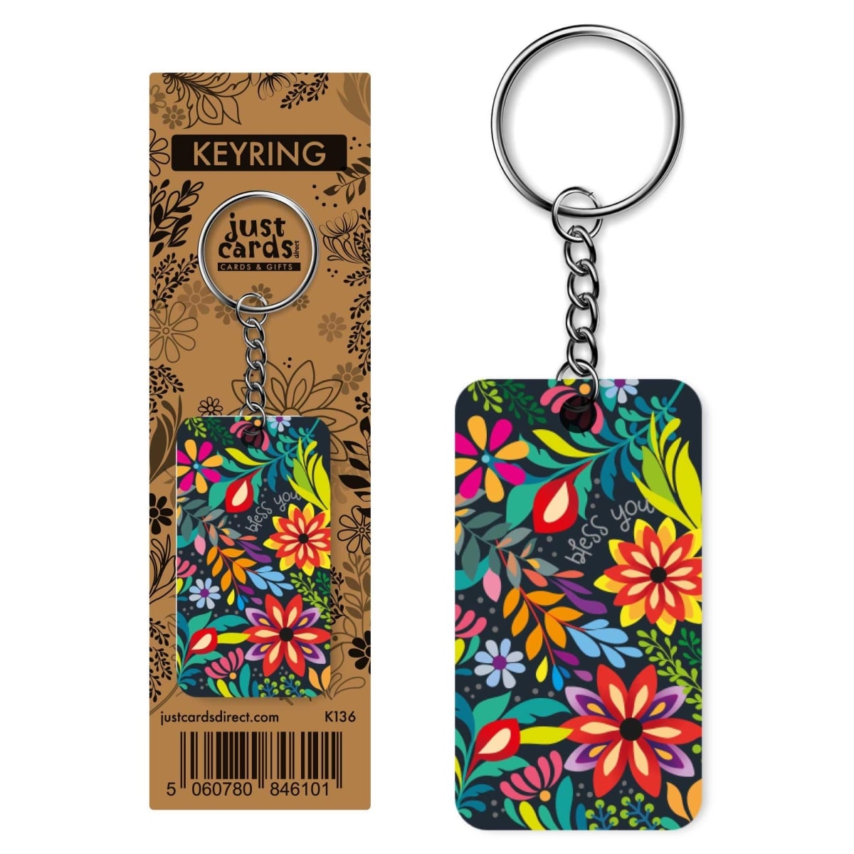571499 Keychain - Bless You Flowers