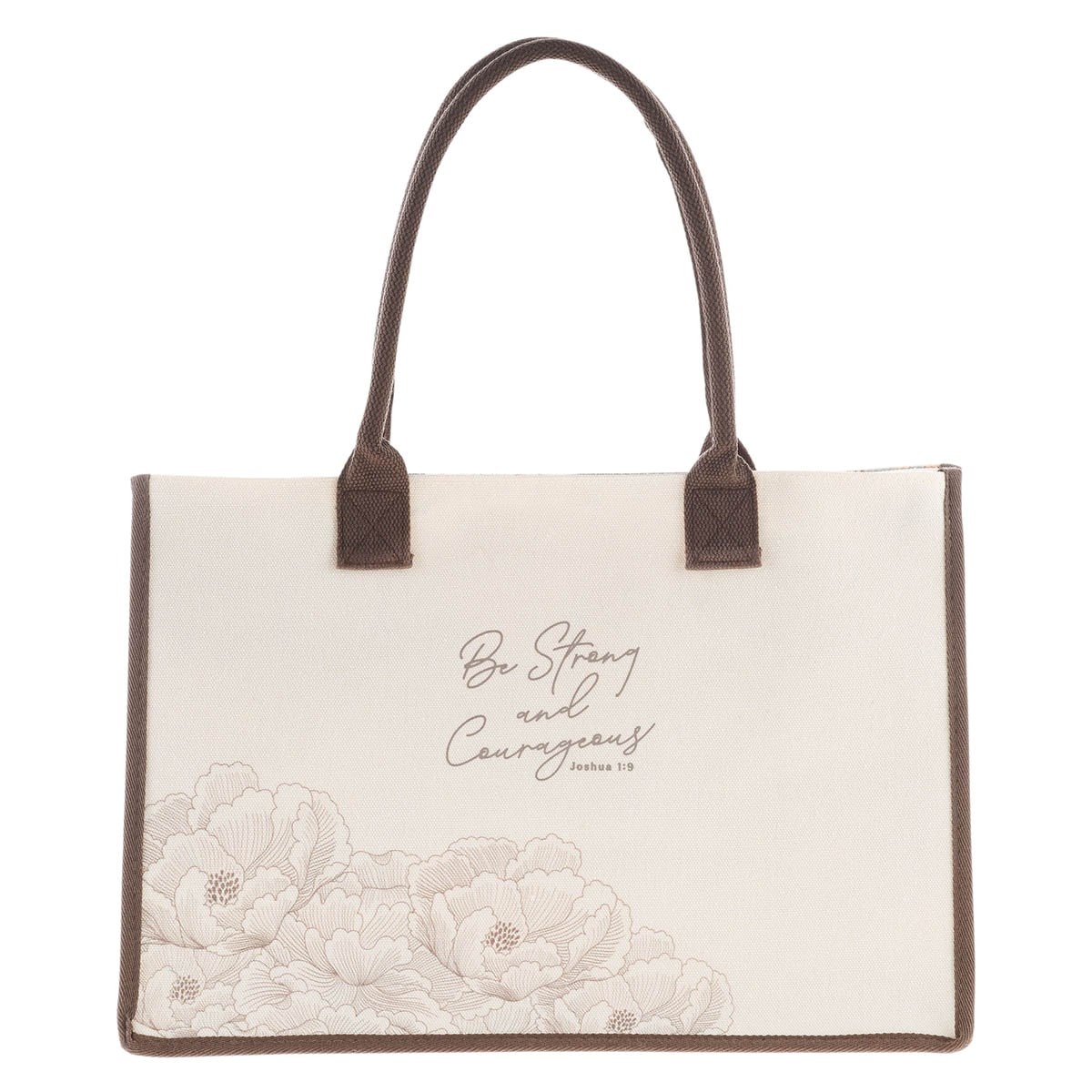 472255 Canvas Tote Bag - Strong & Courageous - Pink