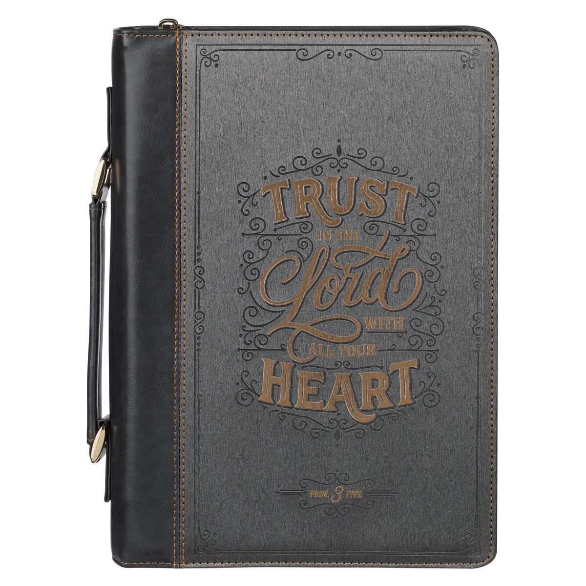 472184 Bible Cover - Trust in The Lord - Charcoal - Medium