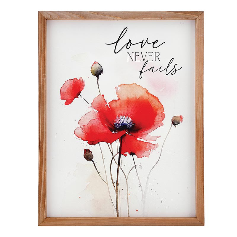 630713 12.75 x 16.75 in. Love Never Fails Framed Art